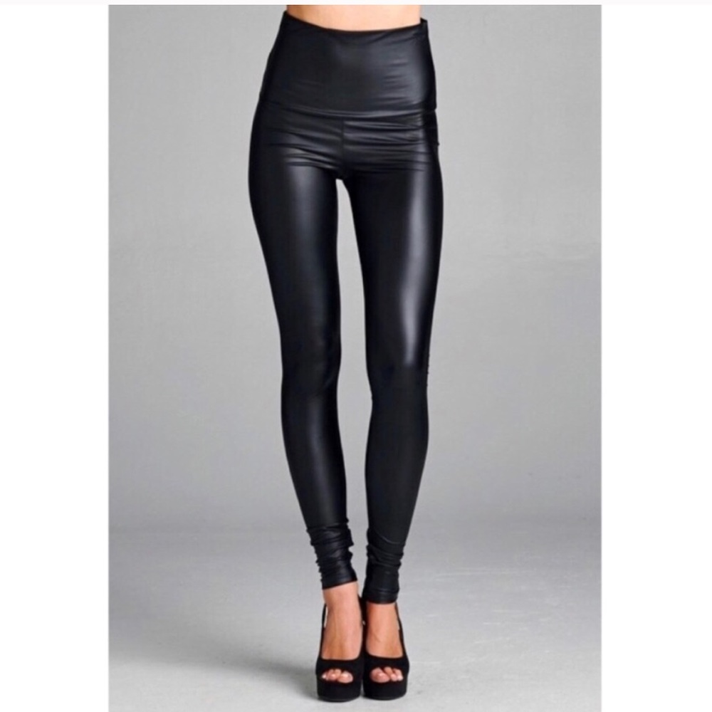 Vegan leather leggings